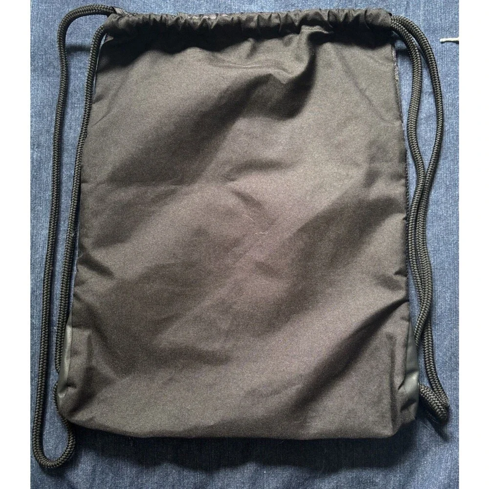 adidas Black Drawstring Gym Bag with Mesh & Zippered Pockets, Reflective Stripes